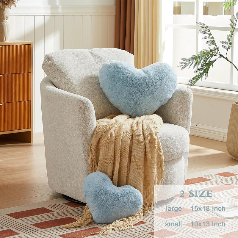 EastTree Heart Pillows, Light Blue Heart Shaped Pillows, Ultra Soft Extra-Large Fluffy Pillows, Love Throw Pillows Gifts, Women Girls Living Room Decor 15x18 Inch - Image 2
